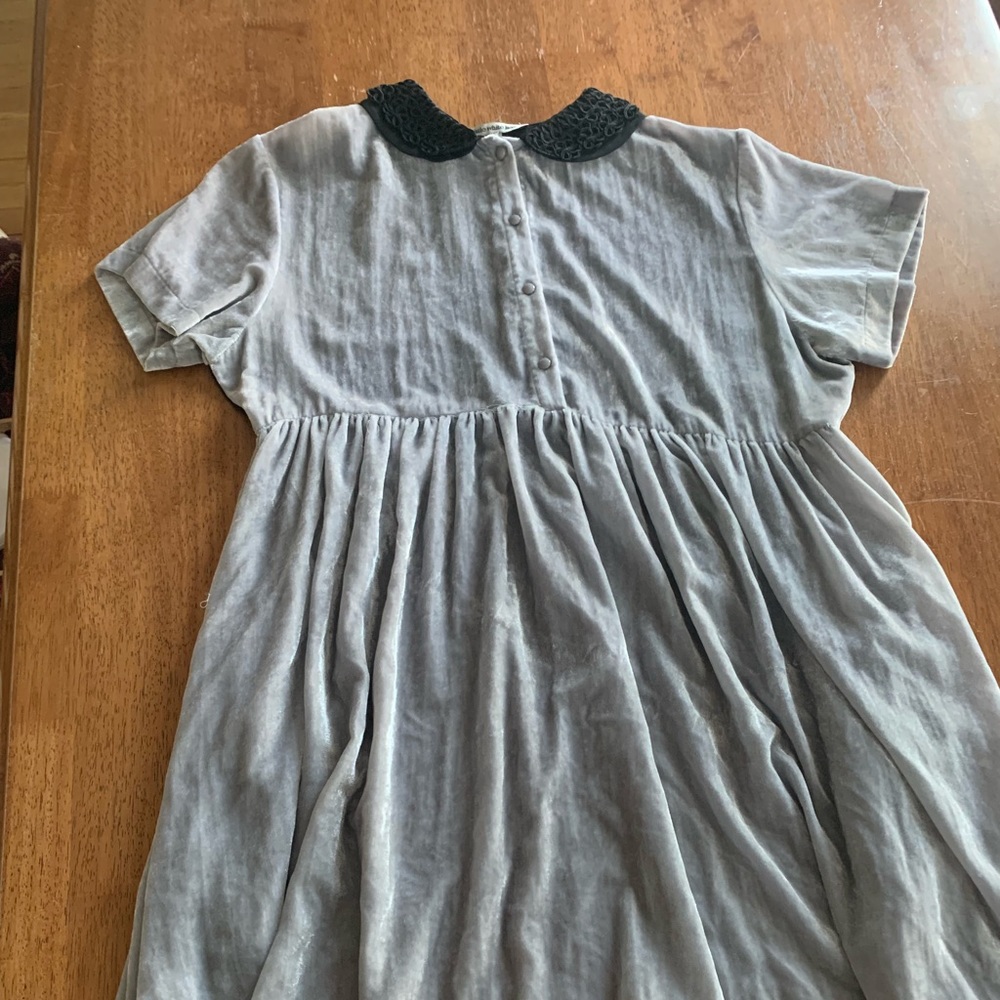 Grey velvet Babydoll dress from Urban Outfitters